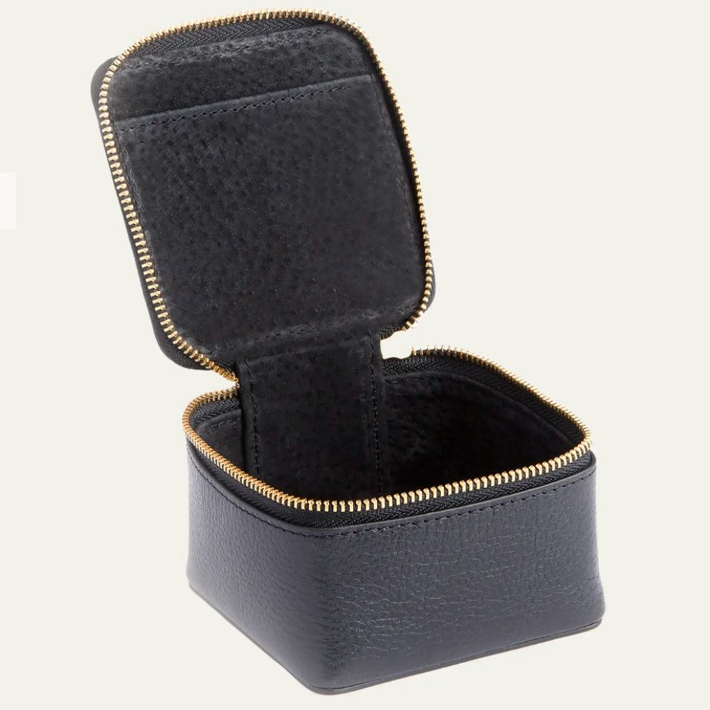 Authentic ROYCE NEW YORK Travel Jewelry Trinket Case (retail $125) BLACK - Picture 2 of 4